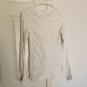 Anne Fontaine White Longsleeved Stretchy Soft Textured Shirt 44